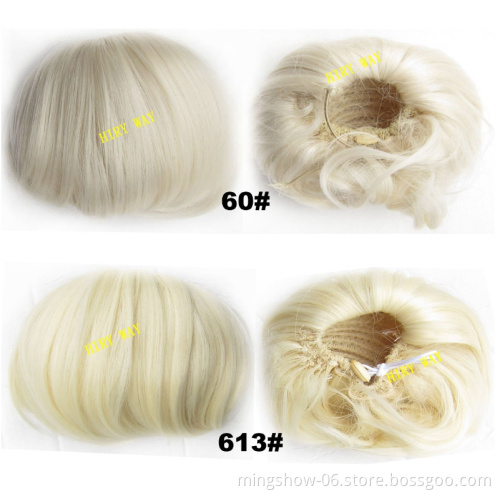 Synthetic Flexible Hair Buns Curly Scrunchy Chignon Elastic Messy Wavy Scrunchies Wrap Ponytail Extensions For Women